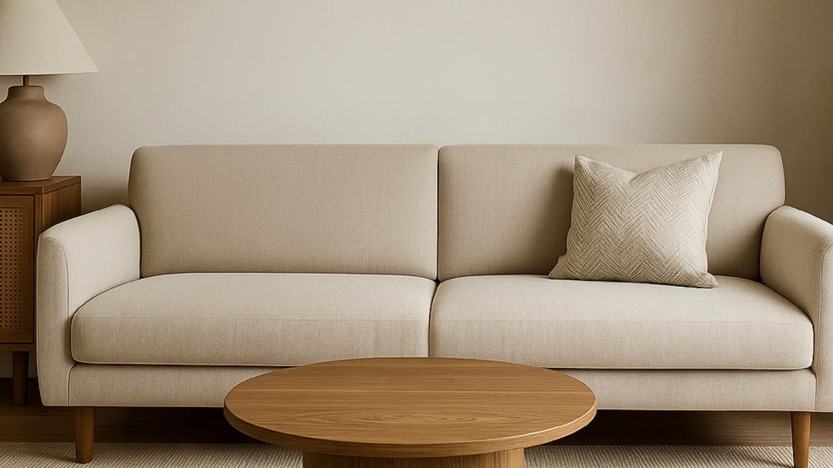 Минималистская гостиная с диваном