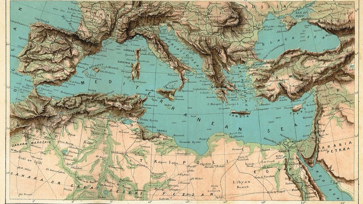 Средиземное море, карта