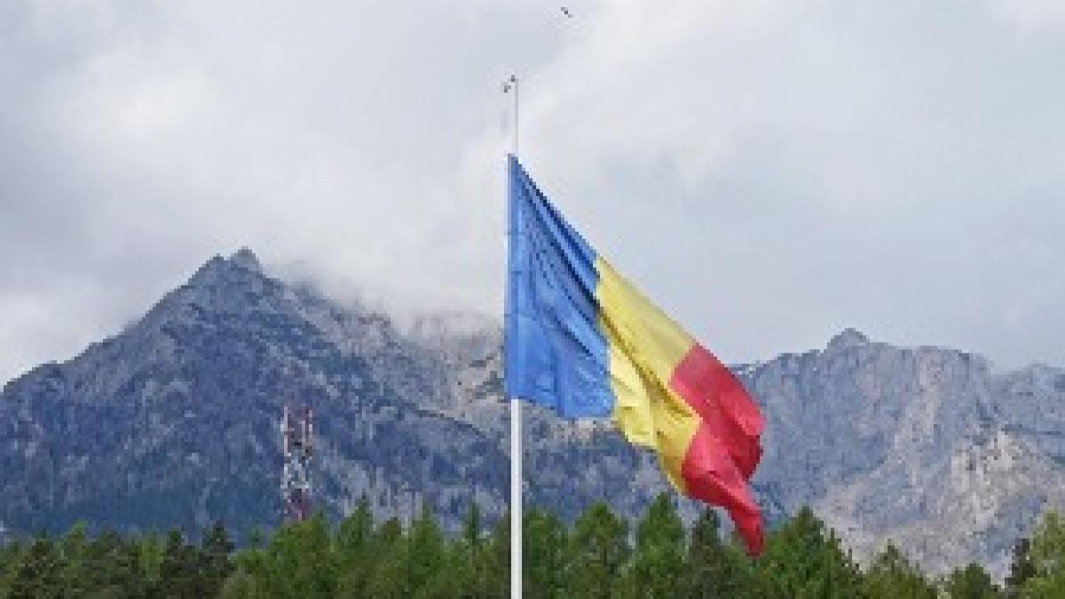 Romanian flag and mountain Romanian flag and mountain