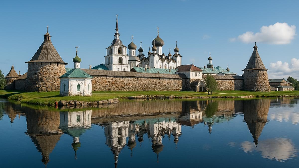 Соловецкий монастырь на берегу Белого моря