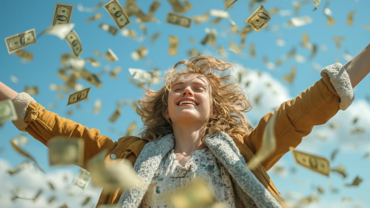 Девушка выиграла деньги