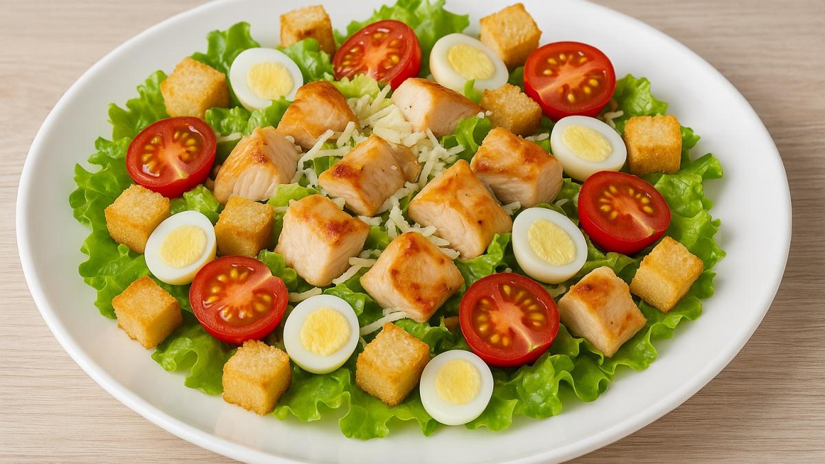 Салат Цезарь с курицей