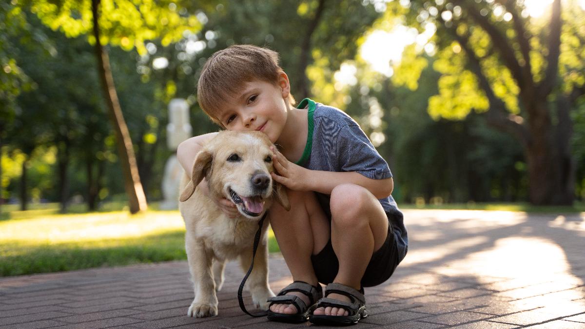собака с ребенком