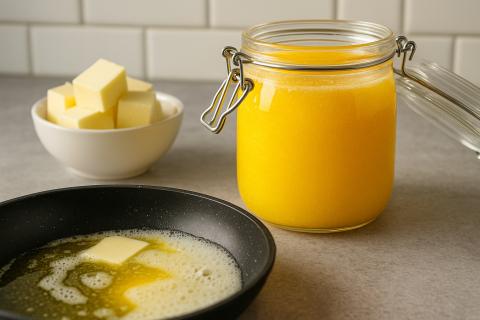 Топлёное масло сохраняется до 6 месяцев при комнатной температуре — безопасно для жарки и тушения