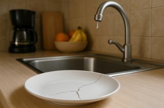 Специалисты советуют использовать широкий скотч для удаления мельчайших частиц разбитой посуды