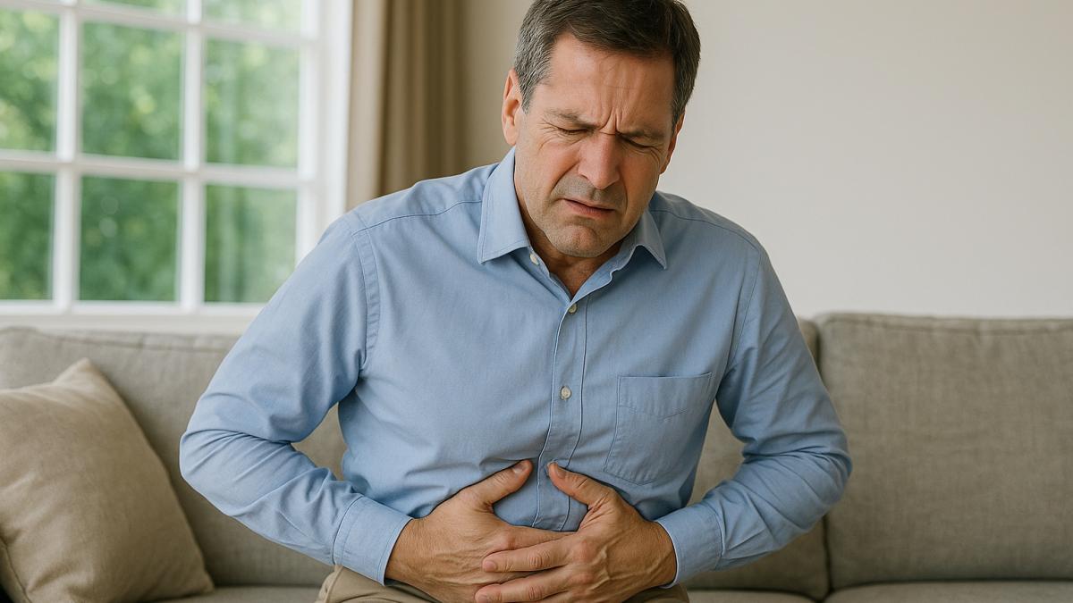 Мужчина с болью в животе