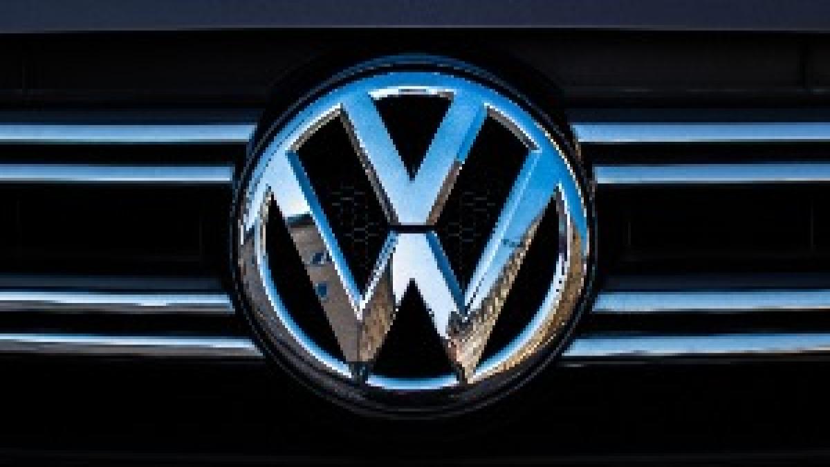 VOLKSWAGEN badge on a car VOLKSWAGEN badge on a car