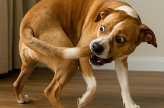 Собаки часто кусают себя из-за зуда, аллергии, паразитов и стресса