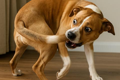 Собаки часто кусают себя из-за зуда, аллергии, паразитов и стресса