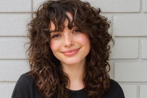 Кудрявая чёлка стала акцентом зимних показов 2025 по данным стилистов