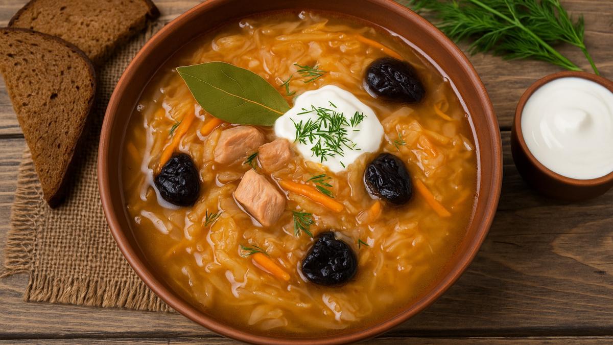 Щи с кислой капустой в тарелке Щи с кислой капустой в тарелке