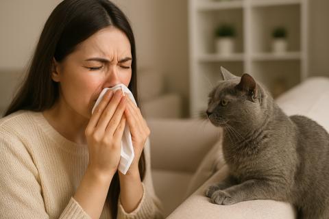 Аллергию на кошек вызывает белок Fel d 1, а не шерсть