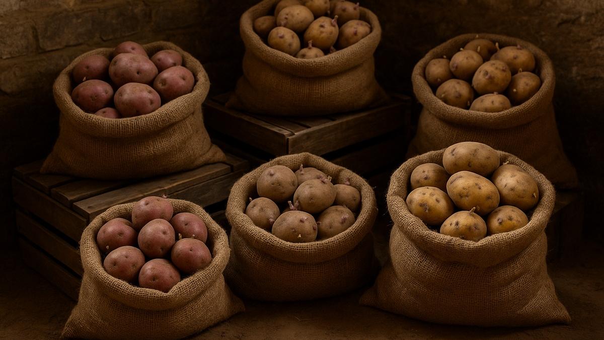Семенной картофель в погребе
