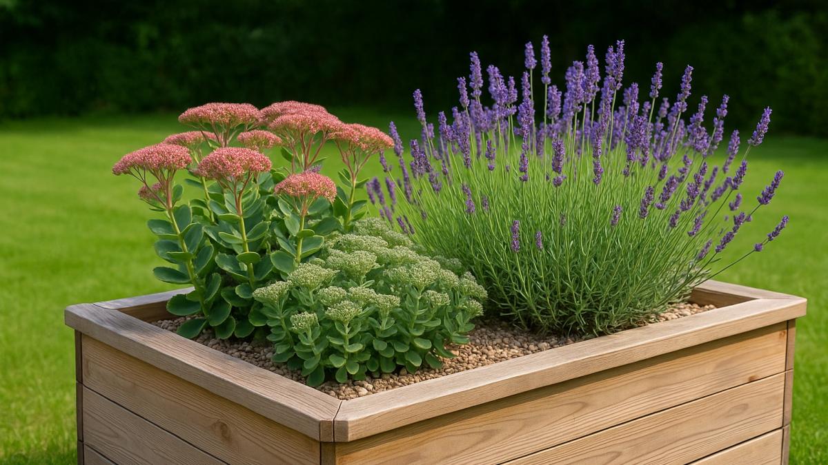 Высокая клумба в саду