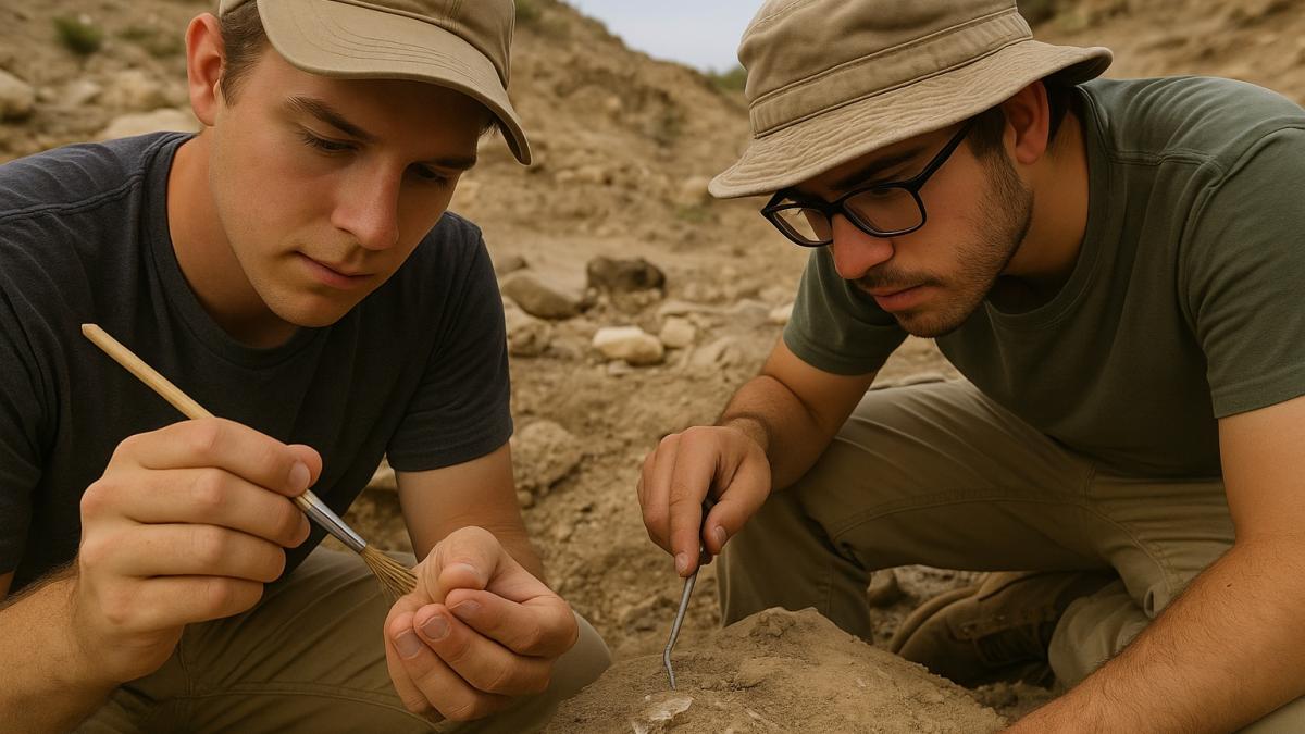Студенты-палеонтологи на раскопках