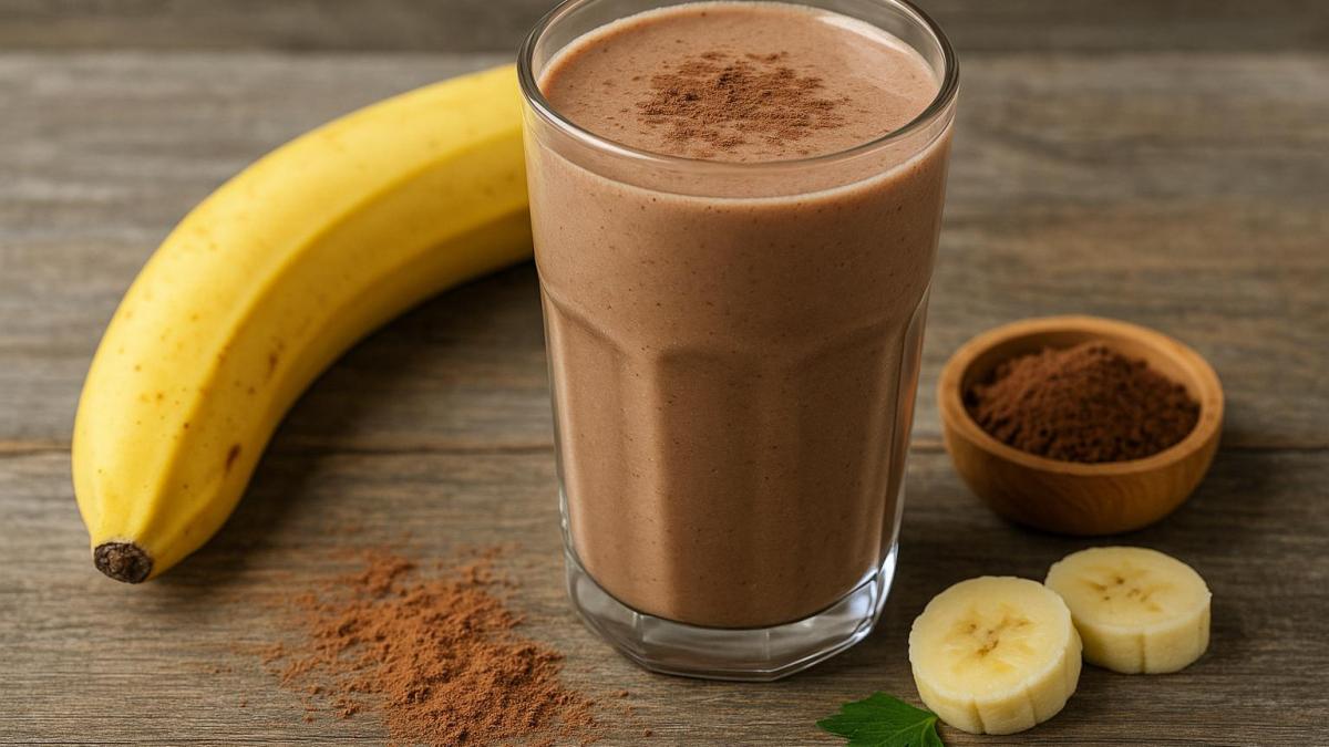 Бананово-шоколадный коктейль с протеином