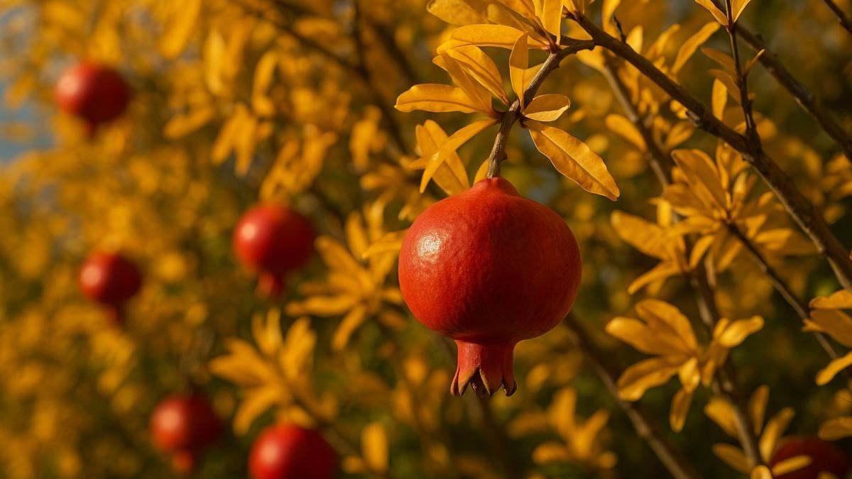 Гранатовое дерево осенью Гранатовое дерево осенью