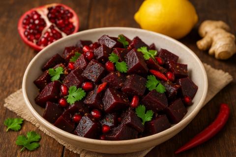 Салат из свеклы, моркови и изюма сохраняет полезные свойства при запекании овощей