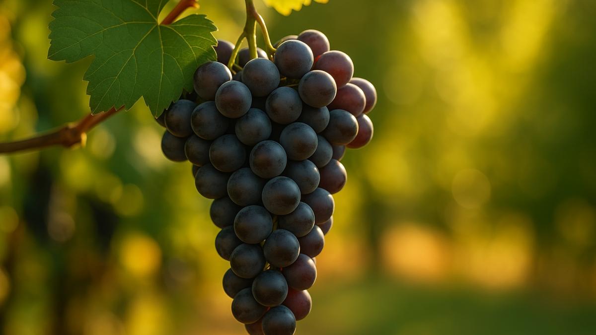 Виноградная гроздь в солнечном саду