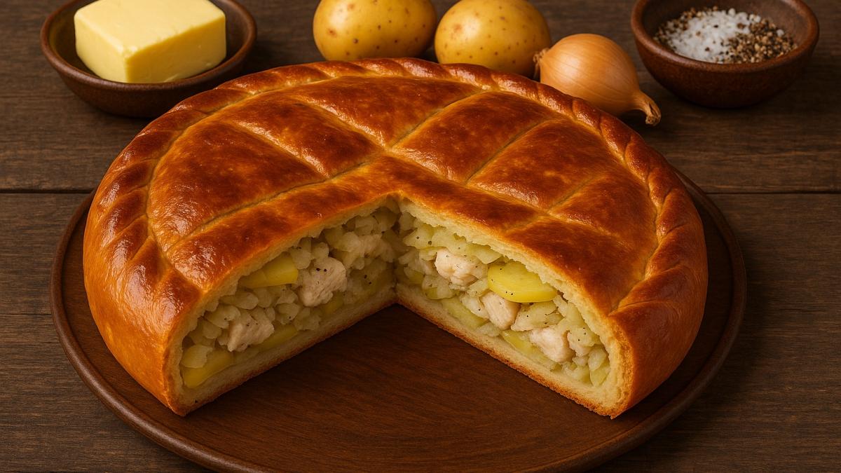 Поморский рыбный пирог с треской и картофелем Поморский рыбный пирог с треской и картофелем