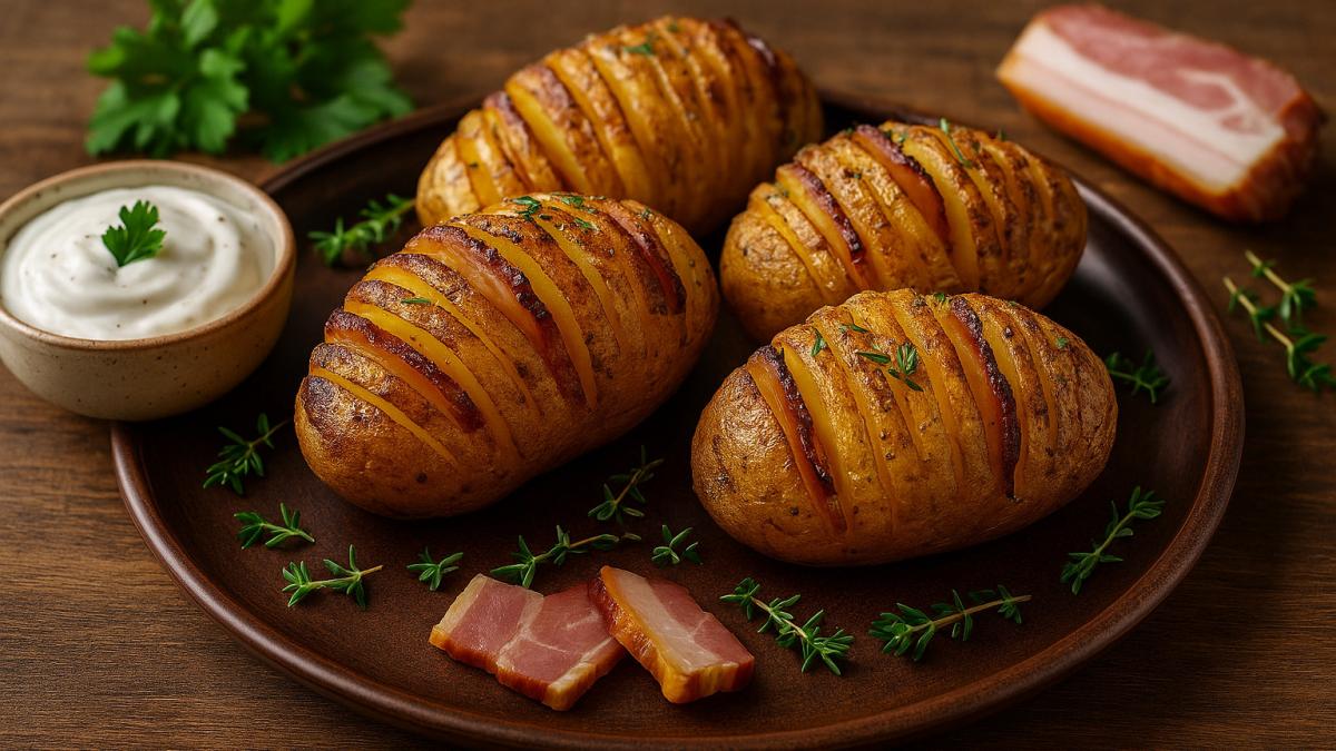 Картофель-гармошка с салом