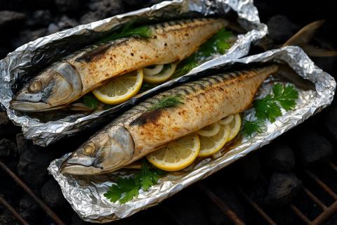 Скумбрия с майонезом и луком в духовке сохраняет нежность