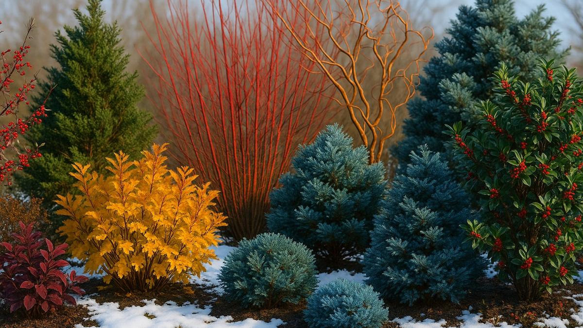 Зимний сад с яркими растениями Зимний сад с яркими растениями