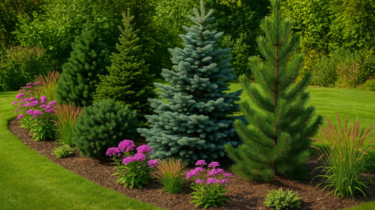 Миксбордер из хвойных