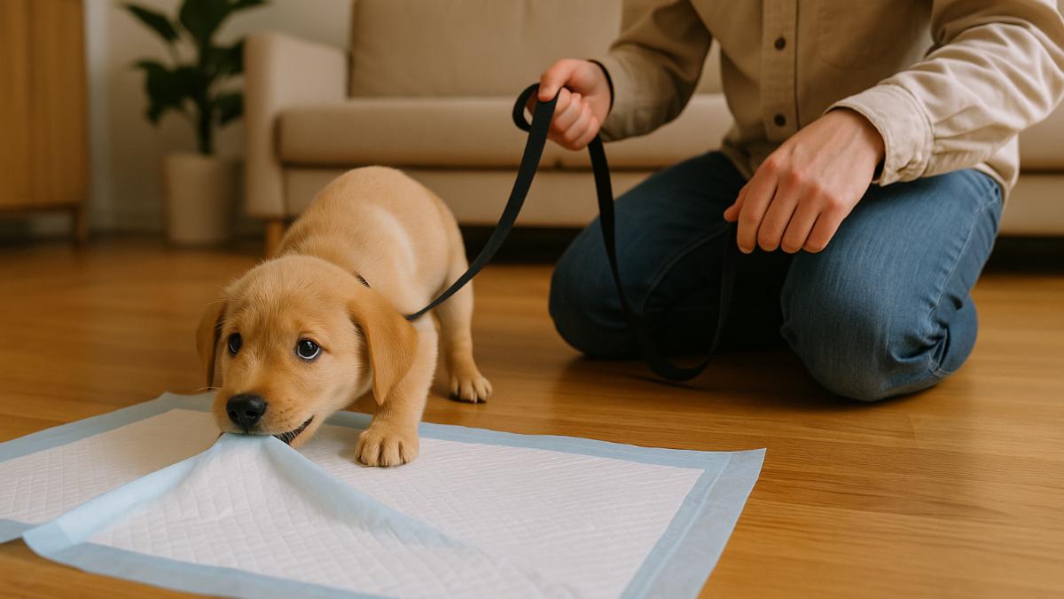 Щенок на пеленке