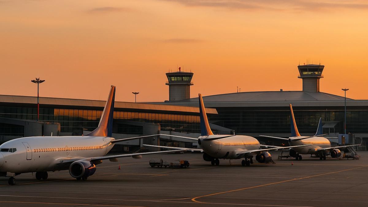 Самолёты у терминала в аэропорту