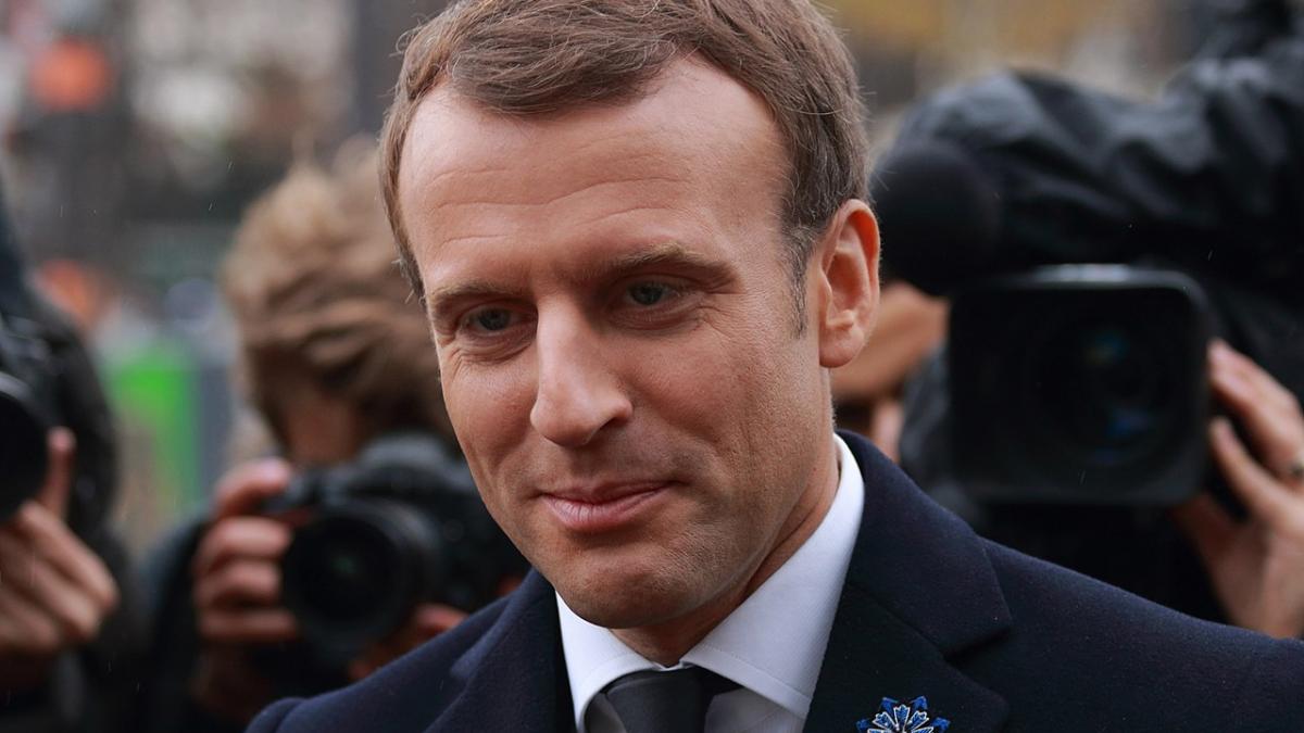 Emmanuel Macron aux cérémonies du 11 novembre 2017 à la statue Clemenceau