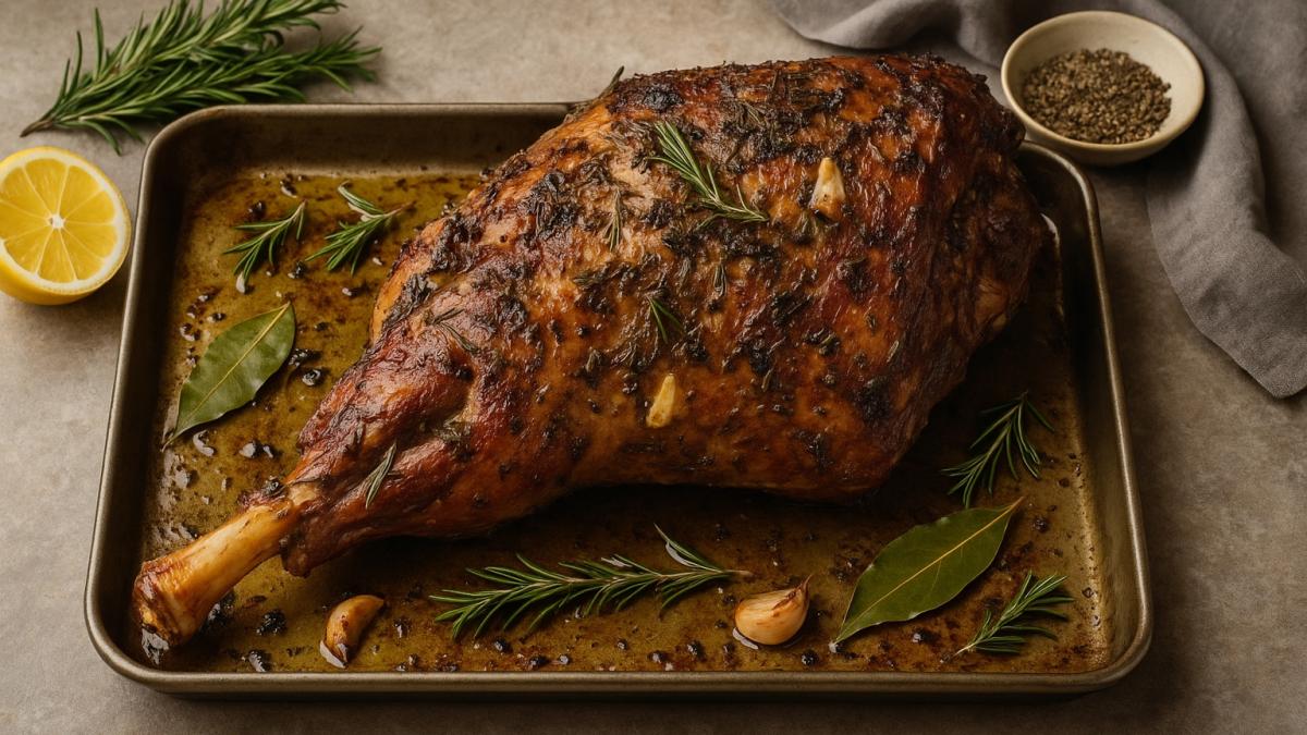 Запечённая баранья ножка в пряных травах Запечённая баранья ножка в пряных травах