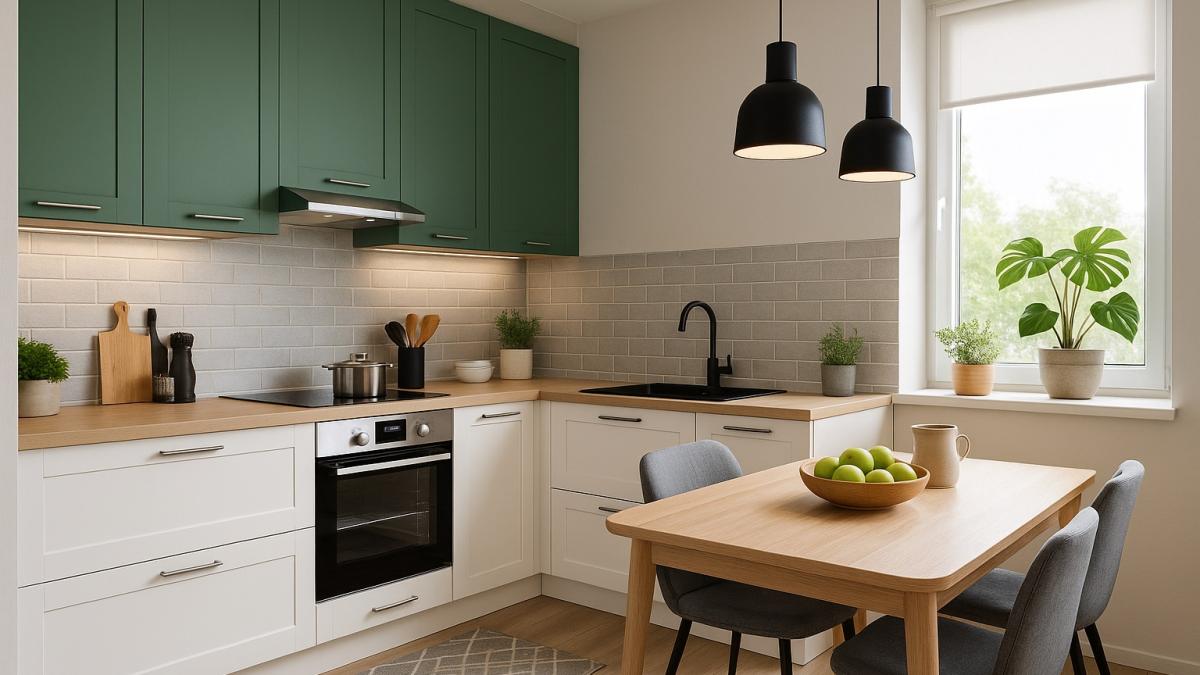 Современная угловая кухня