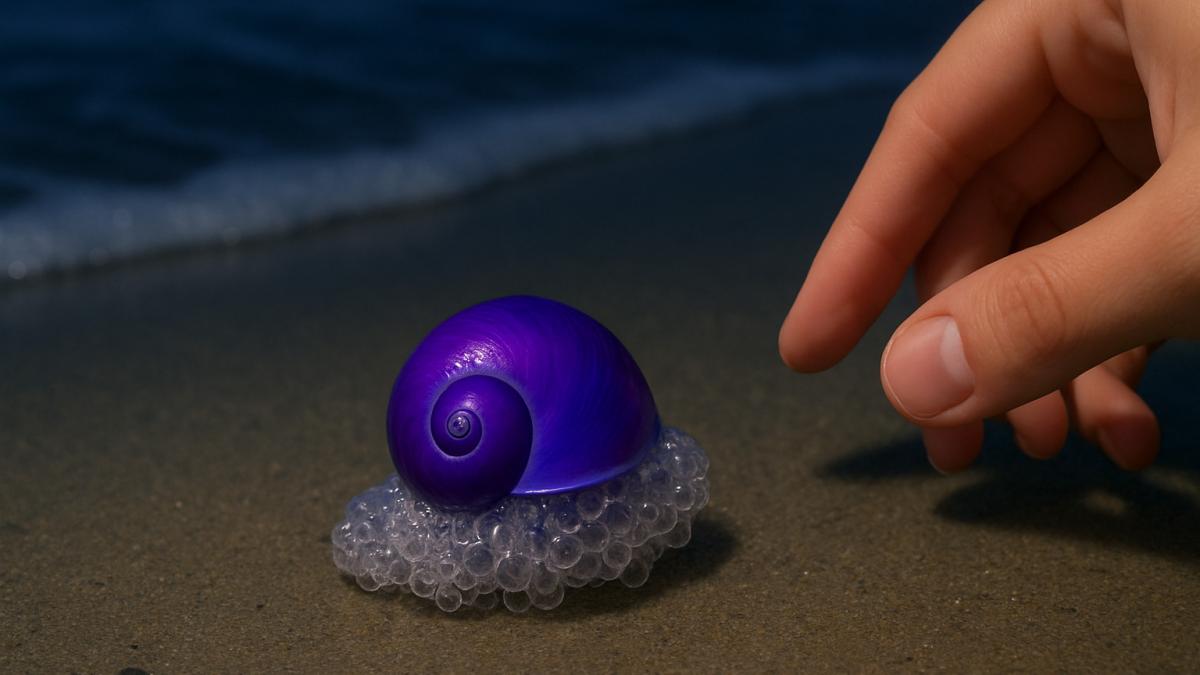 Фиолетовая раковина моллюска