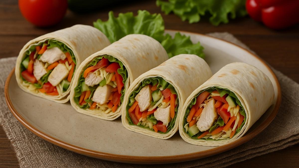 Лаваш-ролл с курицей и овощами