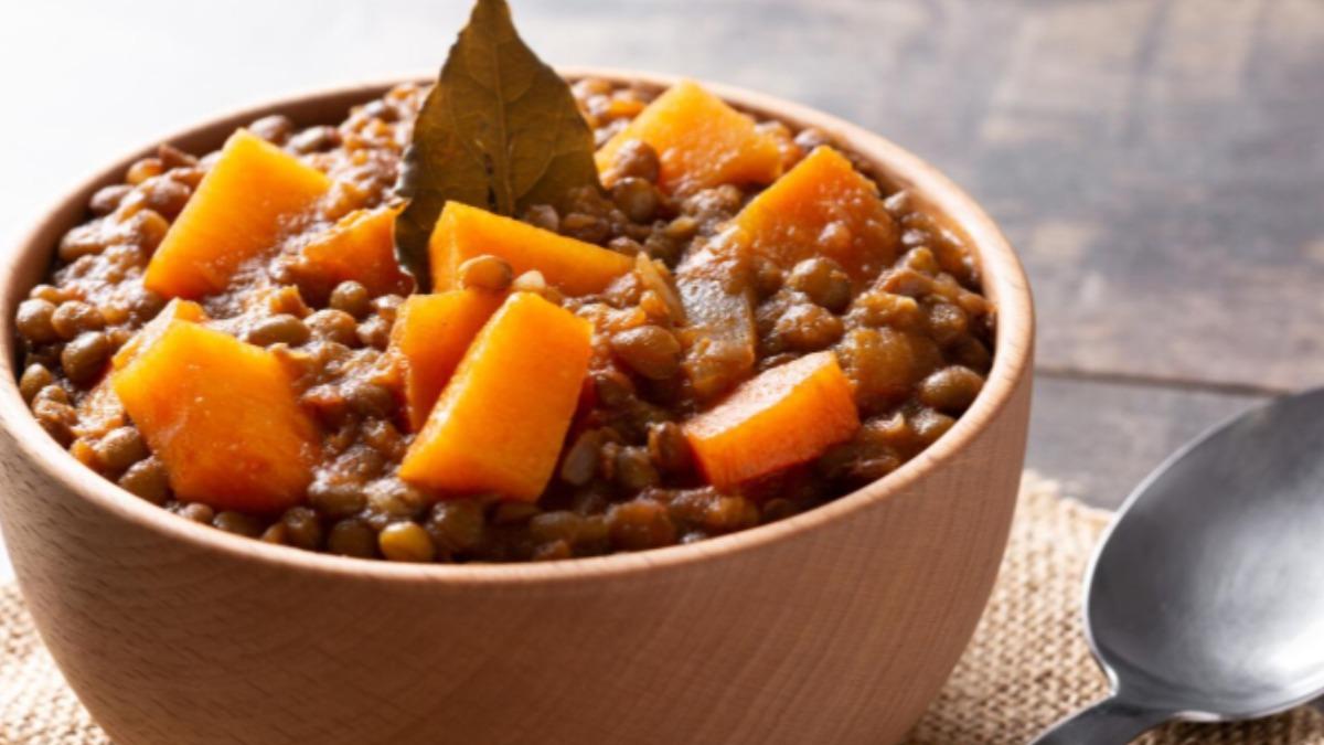 рагу из чечевицы c тыквой
