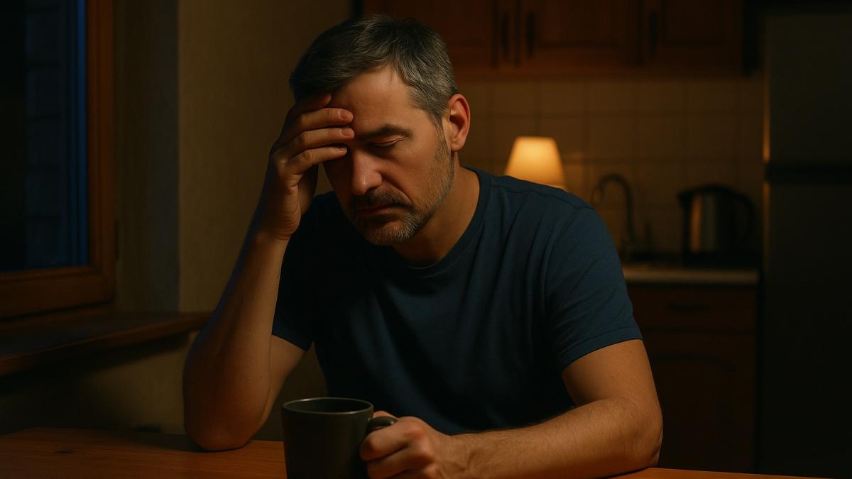 Мужчина ночью на кухне Мужчина ночью на кухне