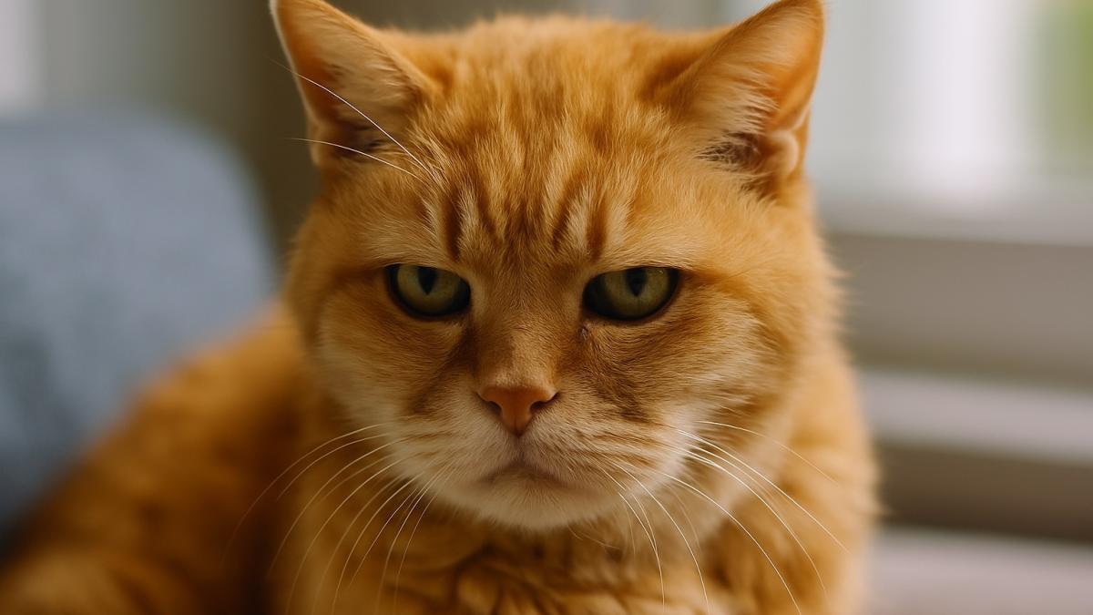 Пожилая рыжая кошка