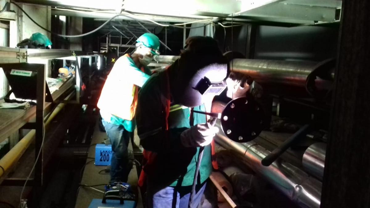 Gas Pipe Installation In A Construction Site