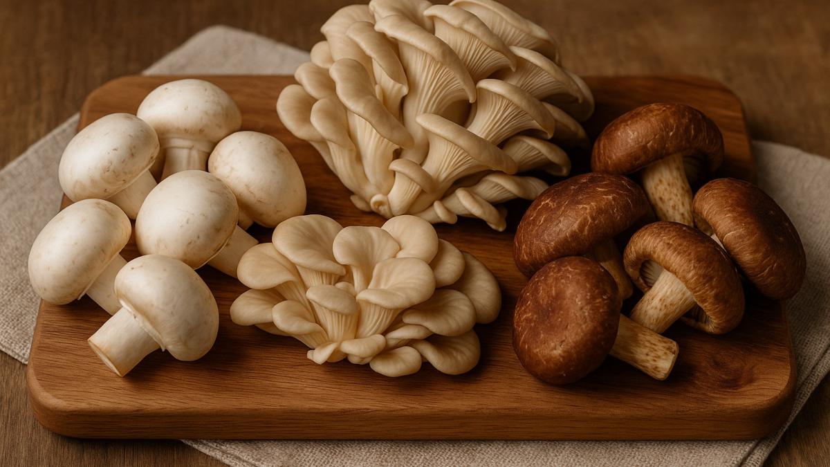 Шампиньоны, вешенки и шиитаке