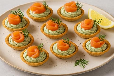 Как приготовить тарталетки с огурцом и семгой