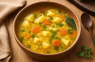 Индийское кичди из пшена и чечевицы готовится за полчаса и подходит вегетарианцам