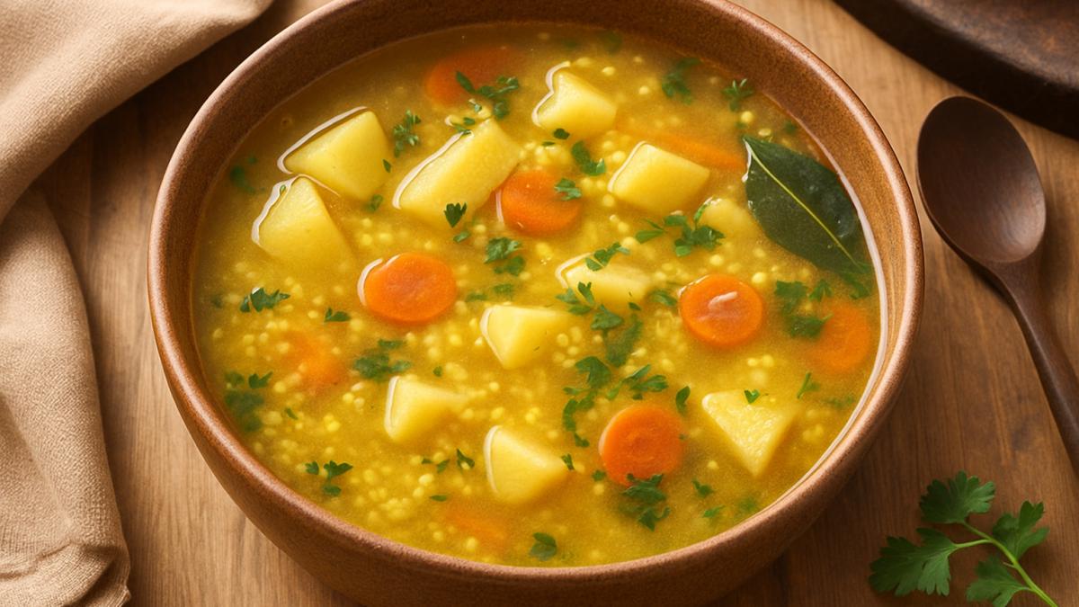 Пшённый суп с картофелем и морковью