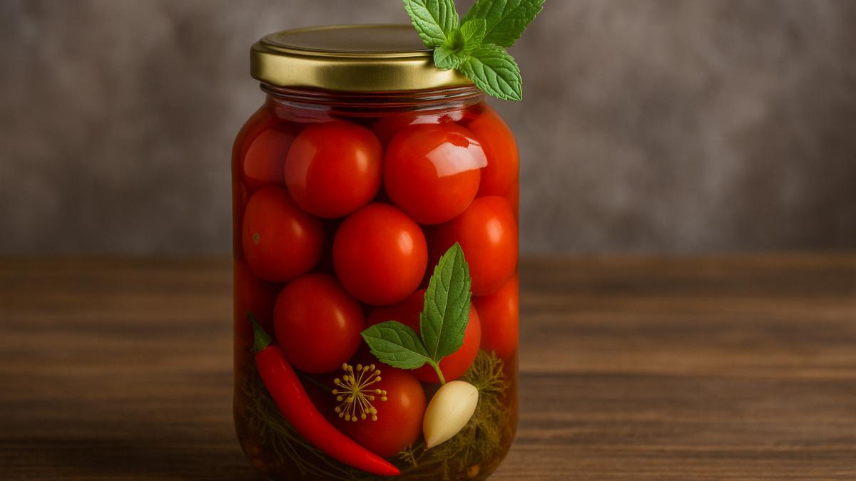 Маринованные черри с мятой Маринованные черри с мятой