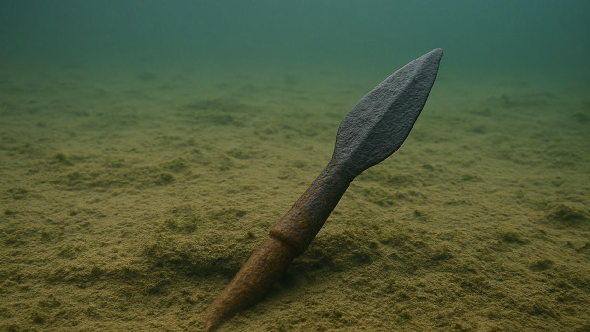 Копьё в подводном иле