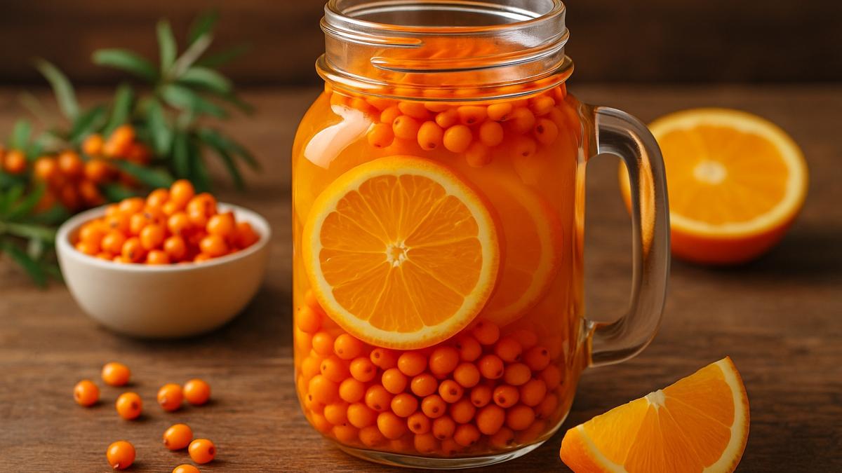 Компот из облепихи и апельсина