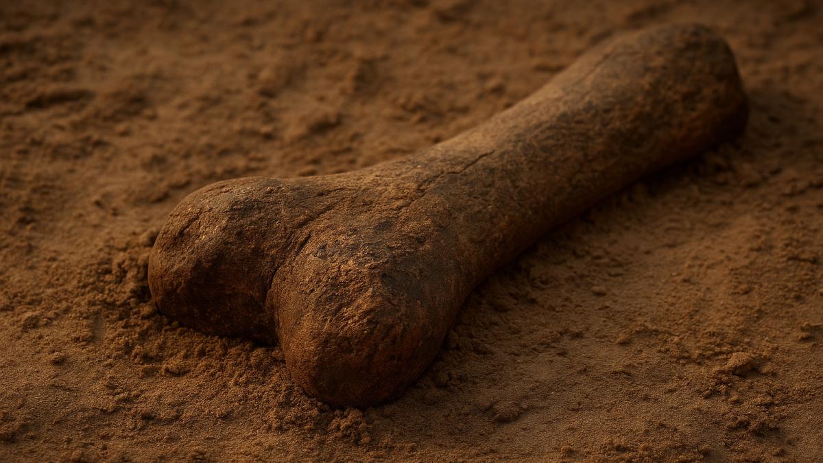 Древняя окаменелая кость