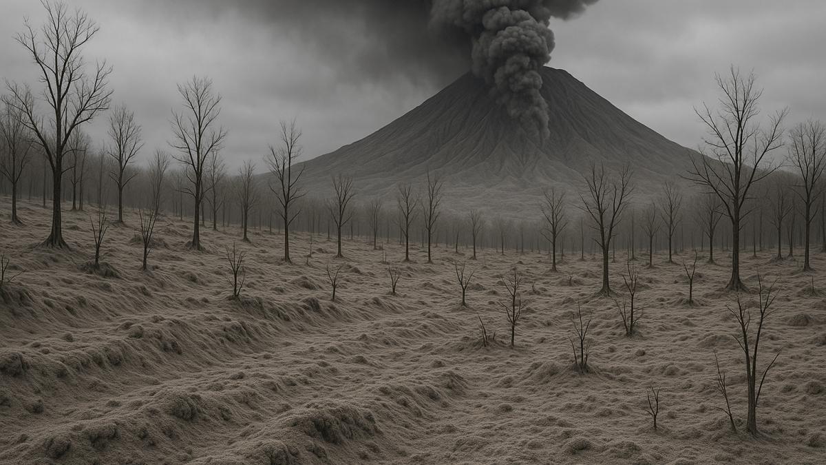 Пепел после извержения вулкана