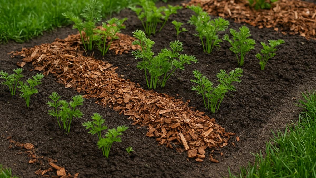 мульча на грядке