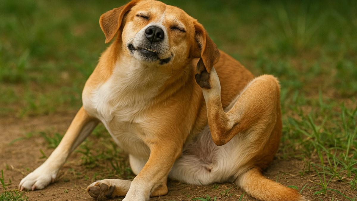 собака чешется от блох